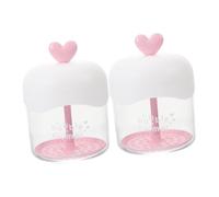 GANAZONO 2 pièces Mousseur Facial Transparent Forme de Cœur Créateur de Mousse Dense et Outil de Soin Du Visage Polyvalent pour Maison et Voyage Couleur Rose