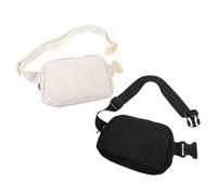 GANAZONO 2 pièces Petite Sacoche de Ajustable Unisexe Pochette Légère pour Femme et Homme pour Jogging Randonnée Voyage et Usage Quotidien de Noir Cassé