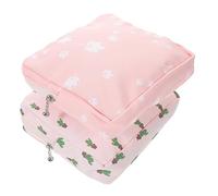 GANAZONO 2 pièces Pochette Trousse de Rangement Portable pour Serviettes Hygiéniques avec Motifs de Fille Étui Étanche pour Menstruelles pour à ou à Main Rose Cactus