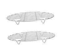 GANAZONO 2 pièces Support de Barbecue Ronde Acier Inoxydable pour Grillade BBQ Accessoires Pratiques pour Cuisson Plein Air Diamètre Plateau