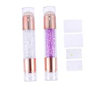 GANAZONO 2 pièces Tampon Double-embout Silicone pour Nail Art Transparent et Outil de Manucure DIY pour Estampage de Vernis et Pochoirs Ongles
