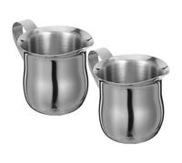 GANAZONO 2 Pièces Tasse à Mousseur en Acier Inoxydable 3oz Portable et Facile à Entretenir pour Préparer Café et Latte Art