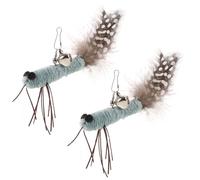 GANAZONO 2 Pièces Têtes de Remplacement pour Baguette à Plumes interactif léger pour Chat 2 pcs (Libellule Bleue)