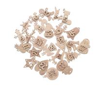 GANAZONO 24 Pièces Calendrier de Bois Décorations Suspendues Numérotées pour Sapin de Noël Sachets de Compte à Rebours Créatifs Ornement Suspendu Festif pour Déco Murale et Porte