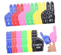 GANAZONO 24 pièces Doigts Mousse Colorés Accessoires pour Événements Sportifs et Fêtes Mains EVA Bruitages pour Supporters et Animations