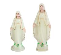 GANAZONO 2Pcs Statue Vierge Marie Lueur dans Le Noir Notre Dame de Grâce Statue Lumineuse Cadeau Catholique Statues de Mère Bénie Figurines Religieuses Catholiques pour Les Décorations de