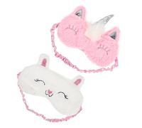 GANAZONO 2Pièces Masque de Sommeil Adorable Licorne Masque pour Yeux Doux et Parfait pour Voyage et Sieste Effet de Blocage de Lumière Optimal