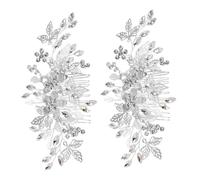GANAZONO 2pièces Peigne à Cheveux De Mariage Avec Strass Accessoires De Mariage Pour Femmes Peigne Décoratif Pour Nouvelles Mariées Style Élégant Et Sécurisé