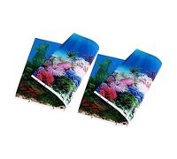GANAZONO 2pièces Stickers Décoratifs Aquarium Double-Face pour Poissons Décor De Fond sous-Marin pour Aquarium
