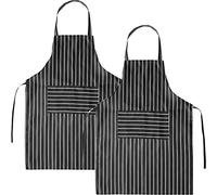 GANAZONO 2pièces Tablier De Cuisine Réutilisable Avec Poches De Tablier Rayé Résistant à Huile Pour Hommes Et Femmes