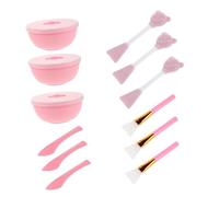 GANAZONO 3 Ensembles Set de Outils de Beauté Silicone pour Faciaux Brosse Douce Double Tête et Bol de Mélange Portable pour Application et Soin Du Visage