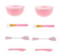 GANAZONO 3 Ensembles Set de Outils de Beauté Silicone pour Faciaux Brosse Douce Double Tête et Bol de Mélange Portable pour Application et Soin Du Visage
