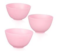 GANAZONO 3 Pièces bol en silicone masque masque de boue Masques kit de soin des lèvres bols apéritifs kit manucure bol mélangeur cosmétique bol mélangeur pour le visage Gel de silice rose
