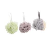 GANAZONO 3 pièces Lot de Boules de Bain Exfoliantes avec Cordon Éponge Confortable pour Nettoyage et Formation de Mousse Accessoires de Bain Pratiques et Durables Couleurs Assorties