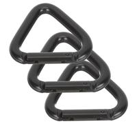 GANAZONO 3 pièces Mousquetons Triangulaires Robustes Métal pour Escalade et Camping Boucles Fixes pour Porte-clés Ceinture et à Dos Accessoires de Randonnée et Plein Air Noir