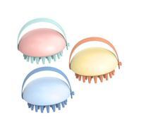 GANAZONO 3 pièces Peigne Massage Cheveux Doux Brosse Exfoliante Chevelu Anti-pelliculaire pour Nettoyage Profond et Massage Relaxant Tête Usage Humide et Sec Adapté à Tous Types de Cheveux