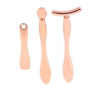 GANAZONO 3 pièces Set de Spatules pour Crème Contour des Yeux Outil de Massage Facial et Anti-rides Cuillères Cosmétiques Délicates pour Soin et Maquillage Finition Rose Doré