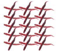 GANAZONO 30 pièces Leurre Souple Ver de Terre Appât Flottant Design Réaliste et Flexible pour Au Bass et Poissons Eau Douce Matériel