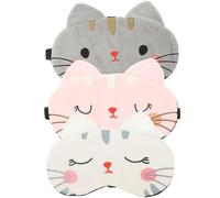 GANAZONO 3Pièces Masque de Sommeil Carton Adorable de Masques pour Yeux pour Garçon Fille et Adultes et Confortable pour Siestes Voyage