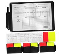 GANAZONO 4 Ensembles Set Cartons Arbitre Rouge Jaune avec Carnets de Score Accessoires Robustes pour Football Volleyball et Sports Kit Arbitre Polyvalent