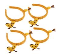 GANAZONO 4 Pièces Bandeaux Visage Giraffe Cartoon Doux Peluche Bandeaux Spa Anti-cheveux Dégagés pour Femmes Accessoires Mignons pour Soins de Peau Maquillage et Fête