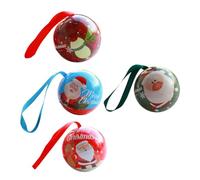 GANAZONO 4 Pièces Boîtes à Bonbons Forme de Boule de Noël Contenant Décoratif pour Stockage de Friandises Décoration Festive et Cadeaux Couleurs Aléatoires Couleur