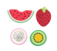 GANAZONO 4 Pièces Éponges de Bain Exfoliantes Forme de Fruits pour Garçons et Filles Douceur et Massage Peau Éponge Colorée et Pratique Couleur Aléatoire