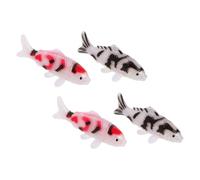 GANAZONO 4 pièces Figurines Koi Carpe Artificielles Résine Réaliste Poisson Plastique Décoratif Miniature pour Aquarium et Jardin Ornement sans Entretien Aux Couleurs Éclatantes