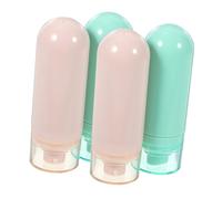 GANAZONO 4 pièces Lot de Flacons Cosmétiques Sous Vide Réutilisables Bouteilles Voyage Portables pour Lotion Shampooing et Parfum Design Inversé Anti-fuite Plastiques Robustes pour