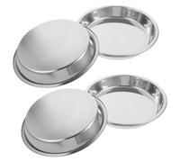 GANAZONO 4 pièces Lot de Gamelles INOX Résistantes pour Chat Bols Alimentaires Lisses et Faciles à Nettoyer pour Chatons et Animaux Domestiques