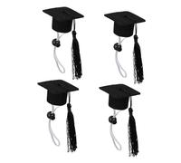 GANAZONO 4 Pièces Mini Pet Doctoral Graduation Hats Adjustable Tassel Caps for Small Dogs