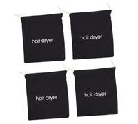 GANAZONO 4 pièces Sac de Sèche-Cheveux Toile Brodée avec Cordon de Serrage Sac de Rangement et Polyvalent pour Voyage Hôtel et Accessoires Coiffure