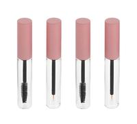 GANAZONO 4 pièces Set de Tubes Mascara Vides Transparents avec Bouchons Roses Contenants Compacts et Légers pour Ombre à Paupières Eyeliner et Gloss Accessoires Couleur Aléatoire