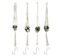 GANAZONO 4Pièces Lot de Jardinières Suspendues Filet avec Crochets Panier à Plantes pour Intérieur et Extérieur Décoration Moderne pour Balcon et Maison