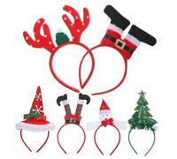GANAZONO 6 Pièces Bandeaux de Noël Mixés Renne et Sapins Accessoires Cheveux Festifs pour Adultes et Garçon Fille Indispensables pour Fêtes de Fin Dannée
