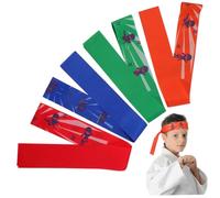 GANAZONO 6 pièces Bandeaux Ninja Garçon Fille Lot Ajustables Accessoires Costume Karaté Fête Anniversaire Garçon Fille Décoration Thème Japonais