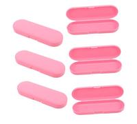 GANAZONO 6 pièces Boîte Rangement Plastique avec Couvercle Étui pour Accessoires Nettoyage et Gratte-langue Organisateur Voyage Compact pour et Déplacement