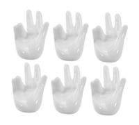 GANAZONO 6 Pièces Egg Cup Set Ceramic Hand Shaped Egg Holder For And Display Festive Table Decor