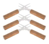 GANAZONO 6 pièces Fourchettes Barbecue Acier Inoxydable et Fourchettes Réutilisables pour Maïs Viande et Fruits Poignée Ergonomique Accessoires Pratiques pour Repas Extérieurs et Barbecue