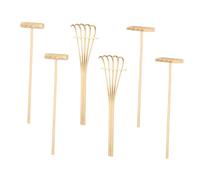 GANAZONO 6 Pièces Kit Mini Râteaux Bambou pour Jardin Zen et Bac à Sable Outils Créatifs de Décoration Méditative Accessoires Durables pour Jeu de Sable et Relaxation