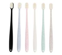 GANAZONO 6 pièces Lot Brosses Dents Adultes à Poils Ultra Doux Tête Petite Ondulée pour Nettoyage Profondeur Protection Gencives Assortiment Couleurs