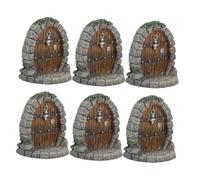 GANAZONO 6 Pièces Lot de Portes de Fée Résine Résistantes Aux Intempéries Décor Miniature pour Jardin Terrarium Bonsaï et Micro-Paysage Ornements Légers et Faciles à Installer pour Arbres