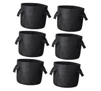 GANAZONO 6 pièces Lot Plantation Feutre Respirant Poche de Culture avec Ventilation pour Plantes Intérieur et Extérieur Contenant Léger et Réutilisable pour Jardin Potager