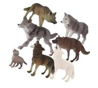 GANAZONO 7 pièces Figurines de Loup pour Décoration de Jardin Modèles Animaux Réalistes pour Mini Ornements Colorés et Texturés pour Maison et Pot de Fleurs Accessoires de Jardinage pour