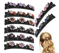 GANAZONO 8 Pcs Pinces à Cheveux Tressées Cristaux Agrafes Élégantes Accessoires de Coiffure pour Mariage Anniversaire et Porte-jour Femmes