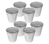 GANAZONO 8 pièces Lot de Doublures Seau Aluminium Résistantes Chaleur Récupérateur de Graisse pour Barbecue Portable et Léger pour Camping et Pique-