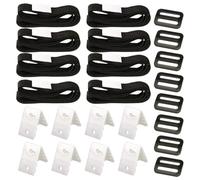 GANAZONO Accessoires pour Enrouleur de Couverture Solaire de Piscine Kit de Sangles 24 Pièces Fixation Résistante Noir Entretien Piscine et Fixation Plage Solaire