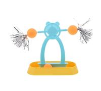 GANAZONO Baguette Magique pour Chats Moulin à Vent en Plastique Plateau Tournant Interactif et Balles de Course - D’Enrichissement Intérieur pour Exercice et Stimulation Mentale des Chats