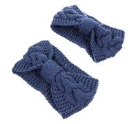GANAZONO Bandeau à Boutons Thermique 2pcs En Laine Extensible Pour Femme Bandeau De Sport Compatible Ski Et Randonnée Couleur Denim