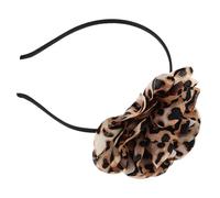 GANAZONO Bandeau à Motif Animal Léopard avec Grosse Fleur en Tissu Confortable et Bande Fine, Accessoire Stylé et Facile à Utiliser pour Fêtes et Vie Quotidienne